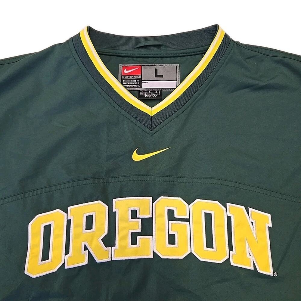 Nike Center Swoosh Oregon Ducks Vintage Windshirt V-Neck Pullover Jacket L Y2K